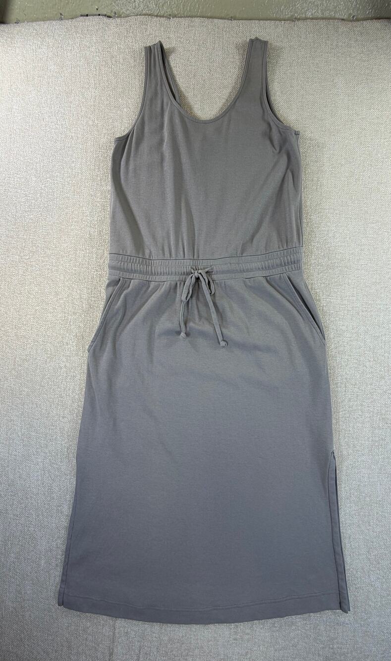 Haven Well Within Women M Gray Sleeveless Cinch Waist Midi Summer Lounge Dress